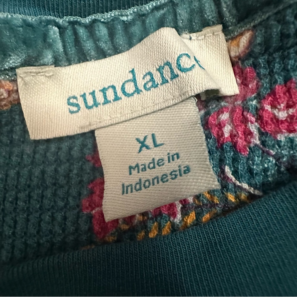 Sundance Green Floral Waffle Long Sleeve Top - Picture 3 of 4